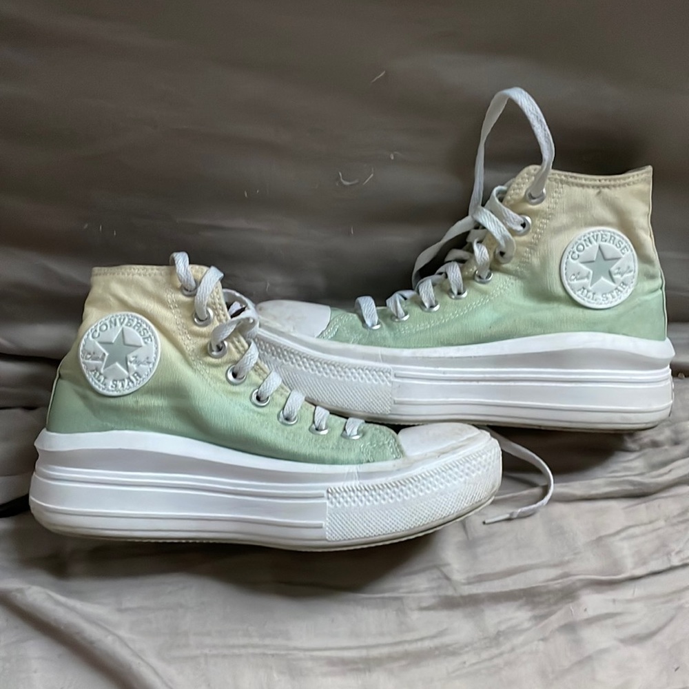 converse chuck taylor all star high move ombré canvas platform sneakers